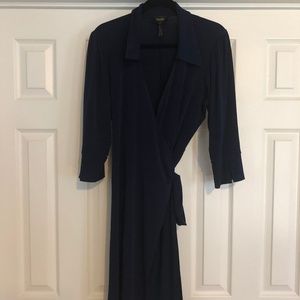 NAVY WRAP DRESS